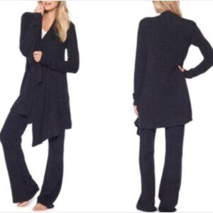 Barefoot Dreams Bamboo Chic Lite Calypso Wrap Cardigan Sweater S/M Black #150S